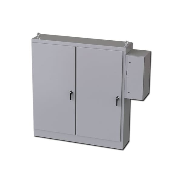3 Point Latch with Padlock Handle Electrical Enclosures, 84 in H, 18 in D, 77-3/4 in W